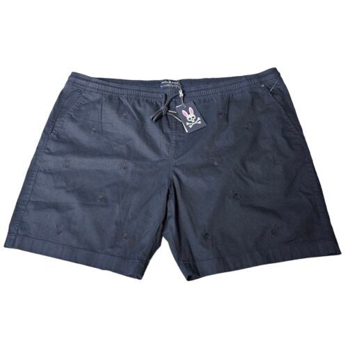 NWT Psycho Bunny Shorts Mens 3XL Navy Isles Embroidered Logo Elastic Waist