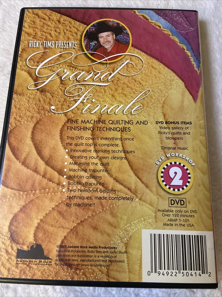 Ricky Tims Grand Finale Fine Machine Quilting Finishing Techniques Dvd Bernina - Image 4 of 4