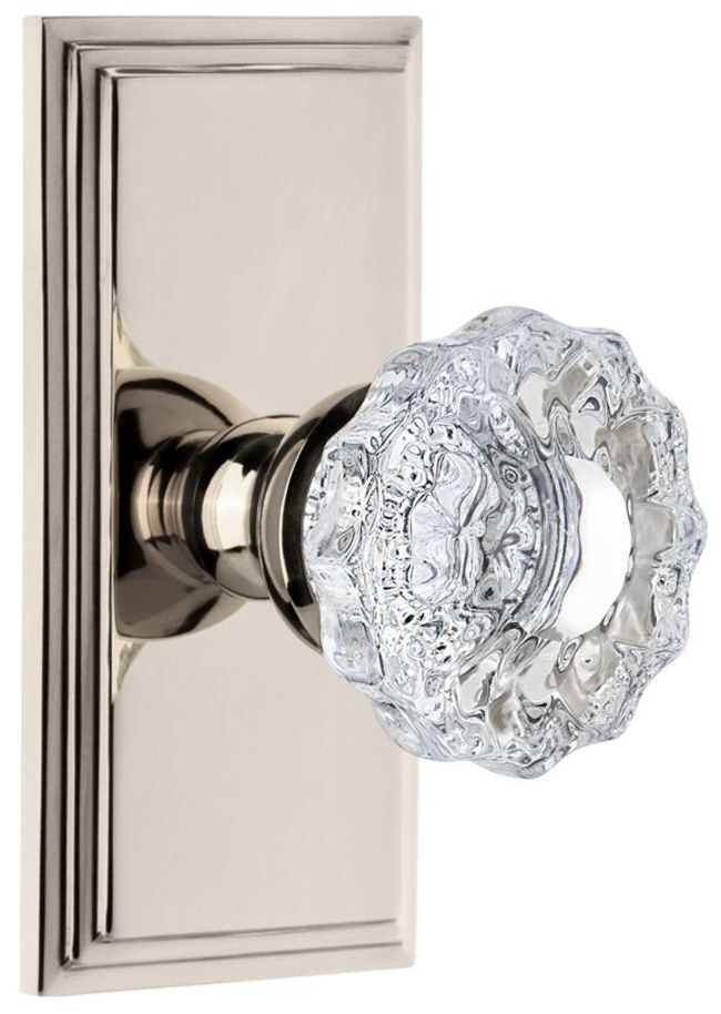 Grandeur CARVER_SD_NA Carre Solid Brass Rose Single Dummy Door - Nickel