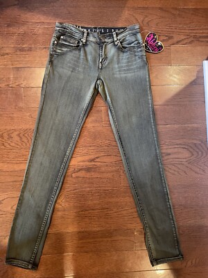 Abbey Dawn By Avril Lavigne Y2K Olive Skinny Jeans Junior's Size 3 NWT!!!