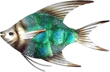 Joybee 12.5Inch Coastal Ocean Sea Metal Fish Wall Art Decor -Christmas Decoratio