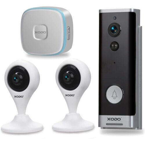 Kit maison intelligente XODO PK2 sonnette vidéo 1080p HD WiFi blanc 1 Lb - Photo 1/7