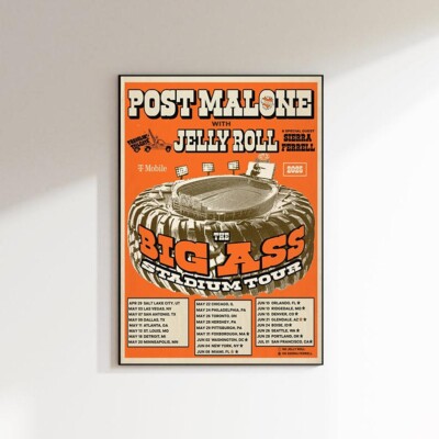 Post-Malone Stadium Tour 2025 Unframe Poster Concert Print