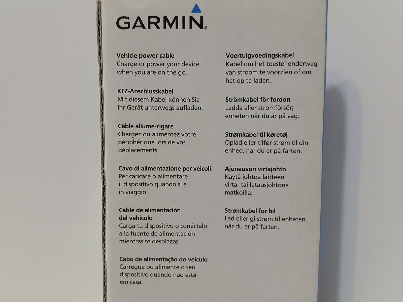 Garmin Vehicle Power Cable (Open Box - Unused) Nuvi Seres/Nulink 1695/Nuvifone +