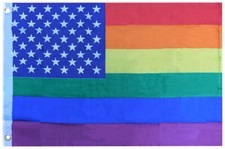 2x3 USA Rainbow Pride LGBTQ Premium 2'x3' 68D Rough Tex Nylon Flag Banner