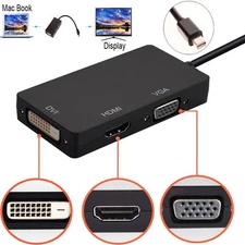 3 In 1 Thunderbolt Mini Display Port DP To HDMI DVI VGA Adapter Cable For Apple