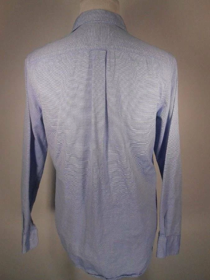 Hermosa Camisa Para Hombre Mediana Tommy Hilfiger Años 100 2 Capas Azul Manga Larga Botones Foto 4 de 4