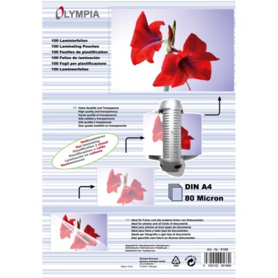 Olympia A4 80 Mic - Laminierfolien - transparent