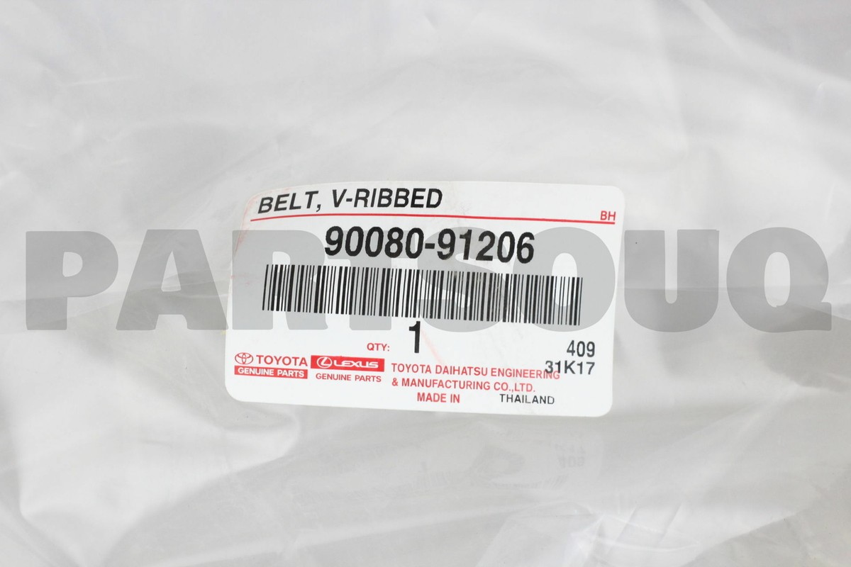 9008091206 Genuine Toyota BELT, V(FOR FAN & ALTERNATOR 9008091206 Genuine Toyota BELT, V(FOR FAN & ALTERNATOR