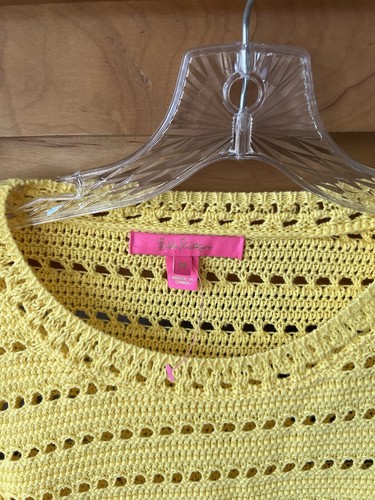 NEW NWOT $128 LILLY PULITZER IRINA SWEATER Ruffle St Tropez Yellow Size Small - Picture 3 of 4
