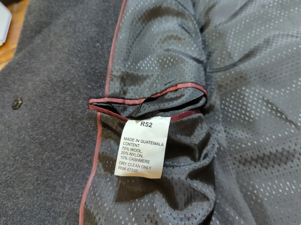 Kenneth  Cole Men’s Black Wool cashmere  Trench Coat Jacket R52 - Image 4 of 4