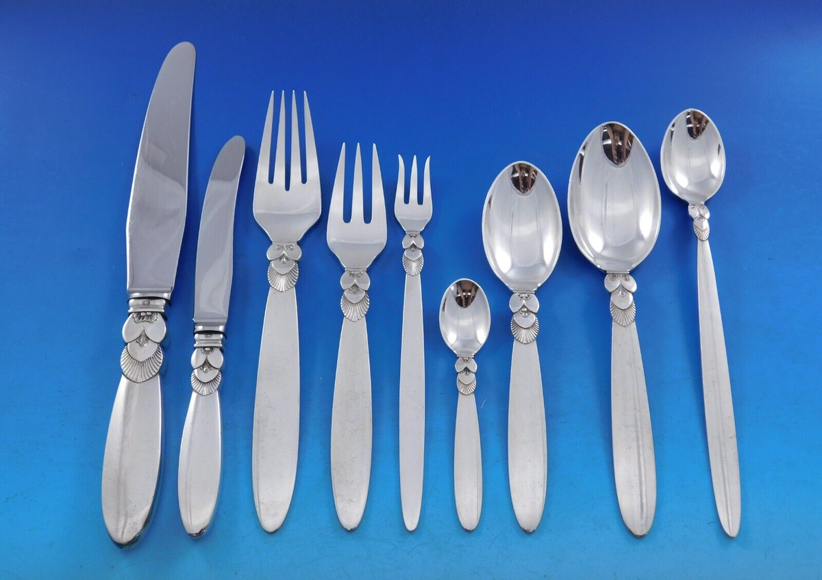 Cactus by Georg Jensen Sterling Silver Flatware Set 12 Service 115