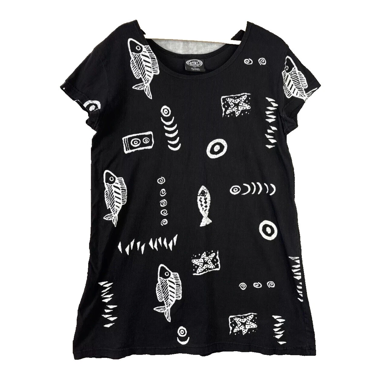 Hawaiian Algodón Negro Ropa, Calzado y Accesorios Vintage