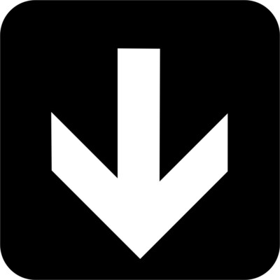 Arrow Down International Symbol Window Wall Vinyl Decal Sticker