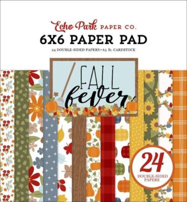 ECHO PARK ''FALL FEVER'' 6X6 PAPER PAD AUTUMN PUMPKINS LEAVES SCRAPJACK'S PLACE