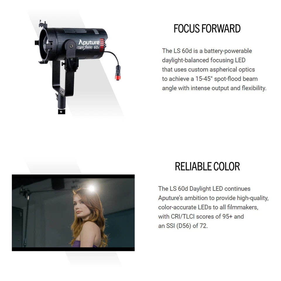 Aputure LS 60d LED Video Light,60W 5600k Daylight Adjustable Focusing Light AU - Image 3 of 4