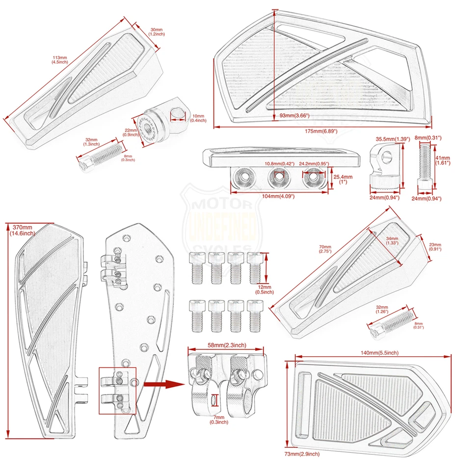 For Harley Floorboards Foot Pegs Shift Shifter Peg Electra Glide Road King 93-24 Foto 4 de 4