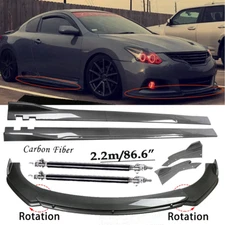 For Nissan Altima Carbon Fiber Front Bumper Lip Spoiler 86.6" Side Skirt O