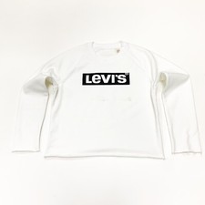 Levi s Women's Relaxed Fit Graphic Raw Cut Hem Sweatshirt In White