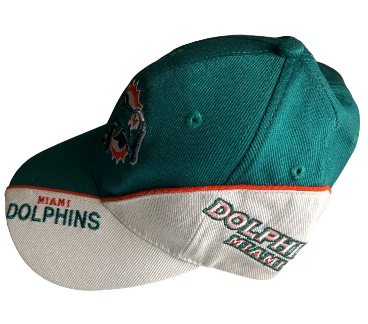 Miami Dolphins Logo Baseball Cap Adjustable Strap Green White
