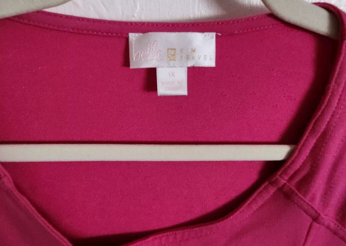 Belle Kim Gravel Pink Zippered Jacket 1X | eBay