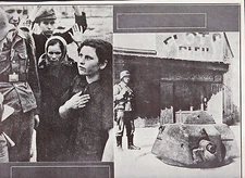 Nazis Question Russian Girl Tank Turret  WWII Dispatch Photo News Service  