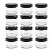 12 Pieces 15ml Clear Plastic Jars with Lids, Leak-Proof Round Containers 0.5 oz