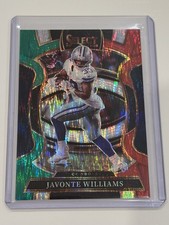 Javonte Williams - 2025 Panini Select - #97 - Green Red Prizm Shock - Cowboys