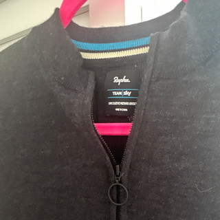 Rapha Team Sky Merino Wool Full Zip Long Sleeve Cycling Jersey Black/Blue XXL