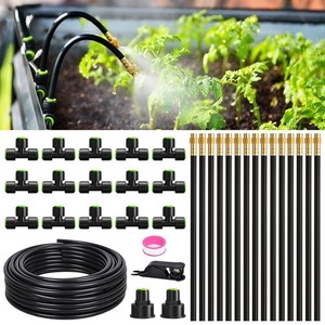 RainPoint 360° Garden Irrigation System - 50FT Complete Drip Kit, 16 Nozzles