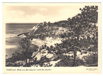 Postcard, island Hiddensee, view from the Dornbusch after the Hucke, 1954