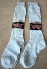 VTG 2 MEN'S WOMENS 100 NYLON BLUE KNEE DRESS SOCK SZ 8-9.5 USA MADE
