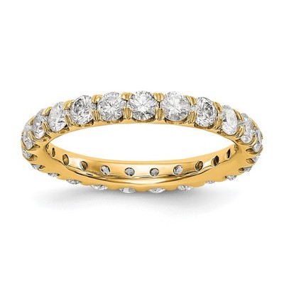 14K Yellow Gold 2Ctw U Prong E-F Lab Cr. Diamond Eternity Band, Sz 4.5