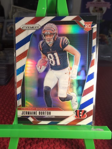 2024 Panini Prizm Rookies Red White & Blue Prizm Jermaine Burton #350 Rookie RC - Bild 2 von 4