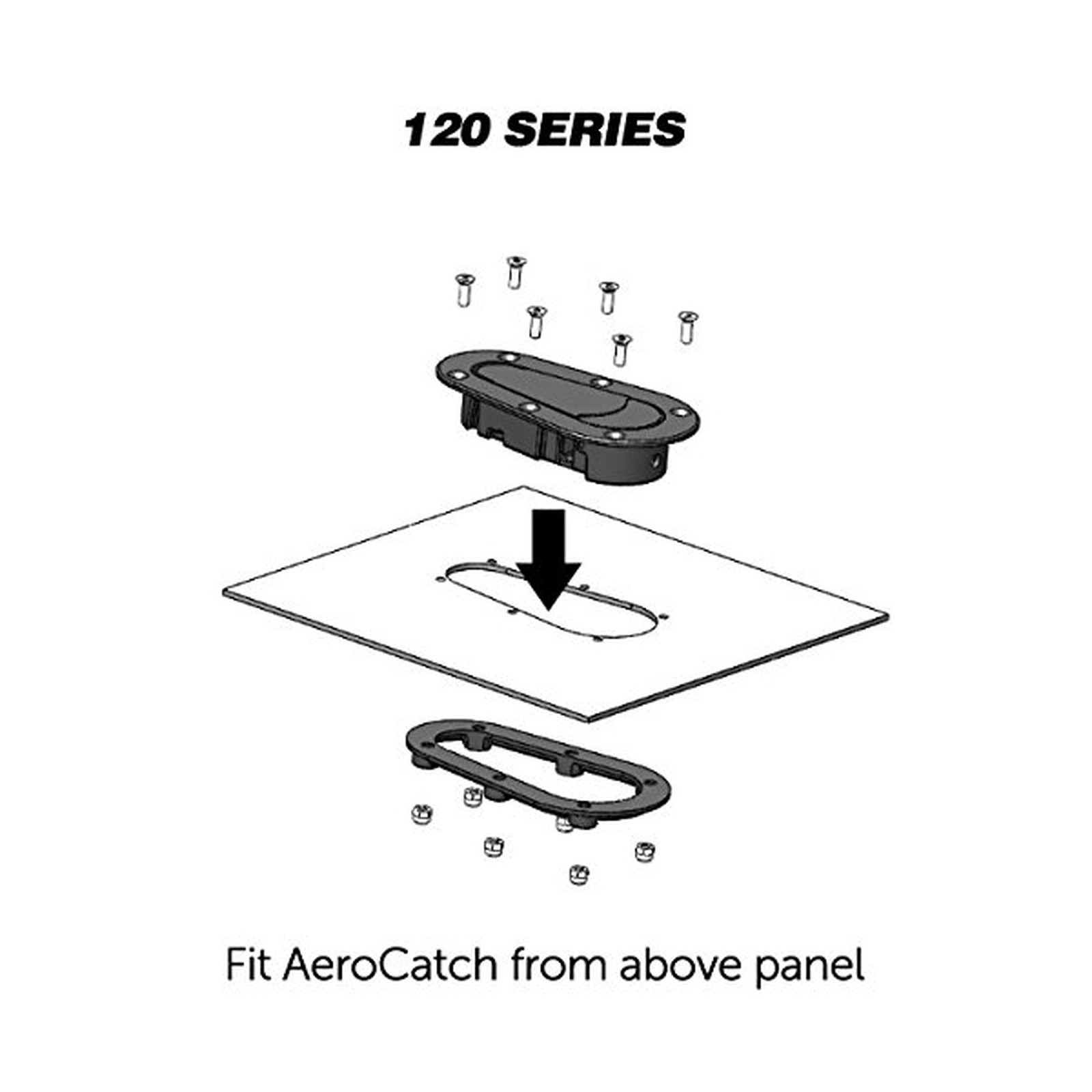 Aerocatch 120-4100 Xtreme Plus Flush Locking Hood Latch and Pin Kit - Black