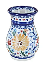 Blue Rose Polish Pottery Butterfly Small Vase