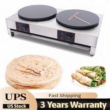 Commercial Dual-head Electric Crepe Maker Machine,16" Pancake Baking Machine USA