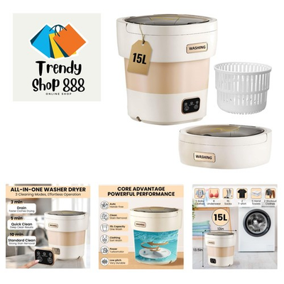 #ad small portable washing machine15L with Spin Basket – Small Washer portable fo... $55.99