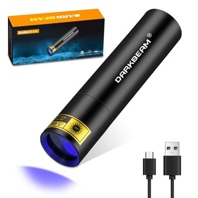 UV Flashlight 365nm Mini Black Light - Rechargeable USB Strong Ultraviolet LE...