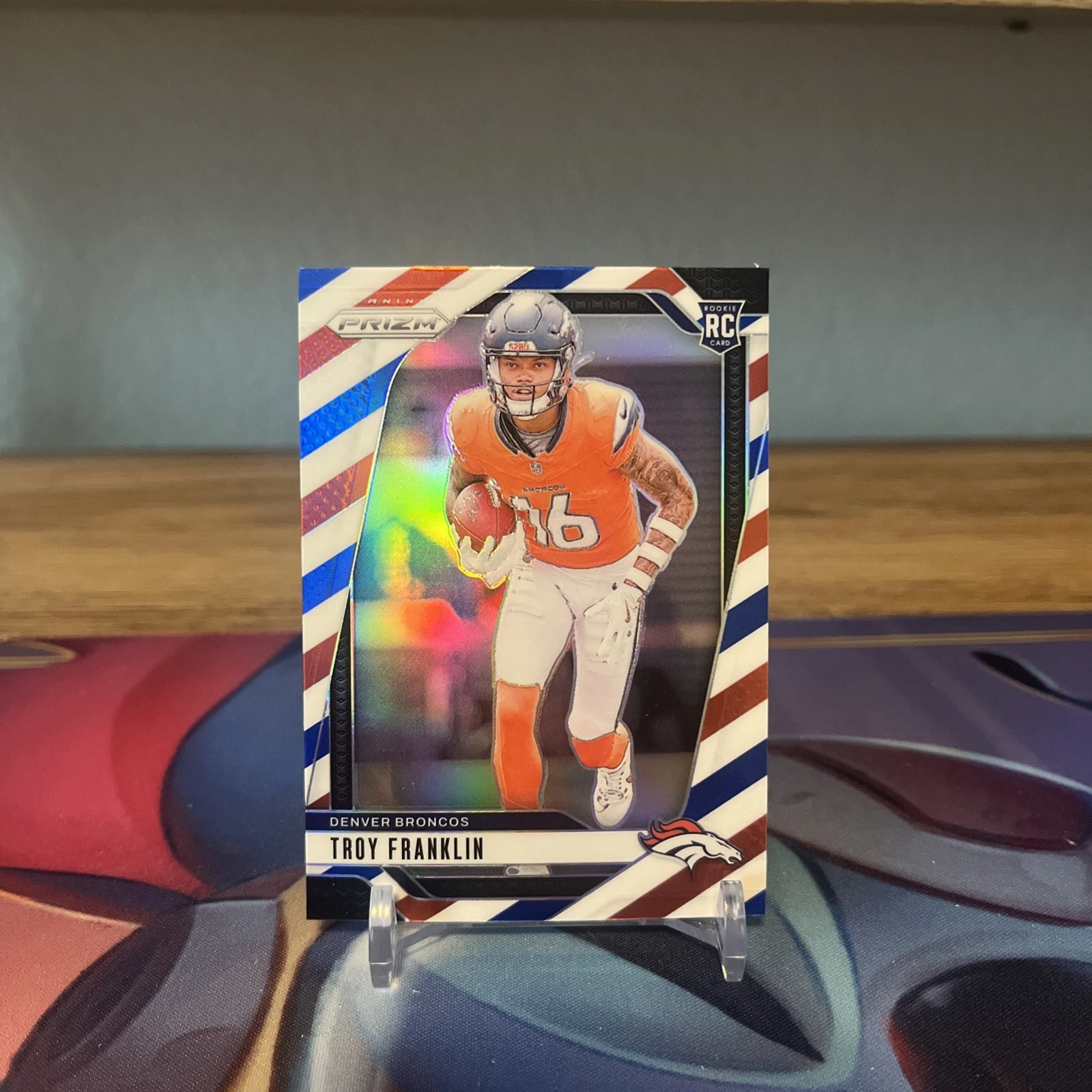 Troy Franklin 2024 Panini Prizm - Red/White/Blue Prizm RC #393