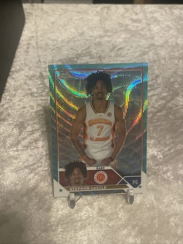 2023 Topps Chrome McDonald's All American Basketball Aqua Wave Refractor Stephon Castle #52 PSA 10