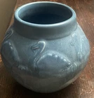 Rare Antique 1920 Rookwood Mauve Blue Matte Swan Bird Art Pottery Vase