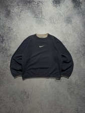 Vintage 90 s Nike Big Swoosh Logo Sweatshirt Mens Size M Gray