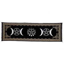 Altar Cloth Witchcraft Moon Phases Triple Moon Long Side Tablecloth for Spiri...