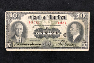1931 BANK OF MONTREAL $10 DOLLARS BANKNOTE 348682