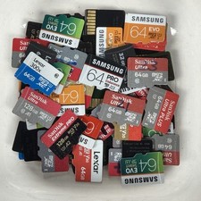 Lot of 5 Mixed Brand 64GB MICRO SD Memory Cards Sandisk Lexar Samsung Drone
