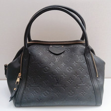 Louis Vuitton Monogram Calfskin Black Gold Top Handle Bag Women Classic