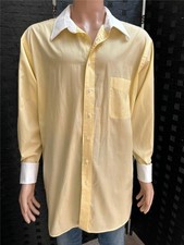 Men's Paul Fredrick 18.5-34 100 Cotton Yellow Two Ply Dress Shirt