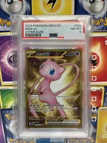 Mew EX 205/165 Scarlet & Violet Holo Hyper Rare Card PSA 8