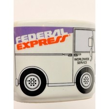 Vintage Federal Express FedEx Delivery Truck Square Ceramic Coffee Mug White